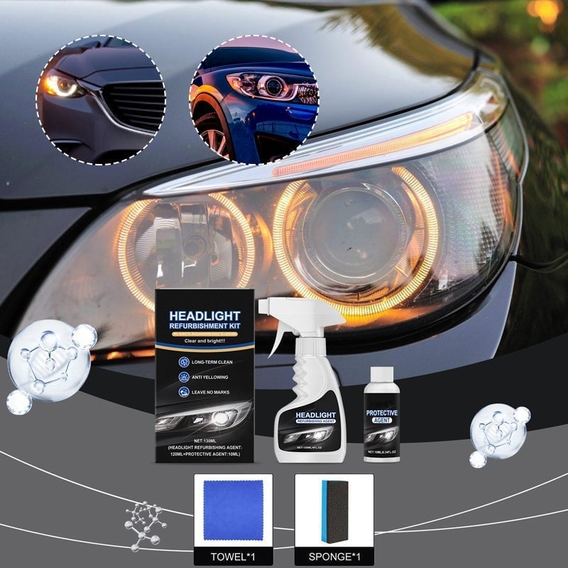🚗 Bring Back Like-New Headlights 🔆 Professional Headlight Restoration Kit