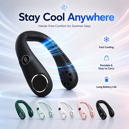 🔥 55% OFF 🍃Portable Neck Fan – Hands-Free Cooling for Hot Summer Days