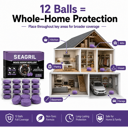 12-Pack Rodent Repellent Balls, Natural Pest Control🐭