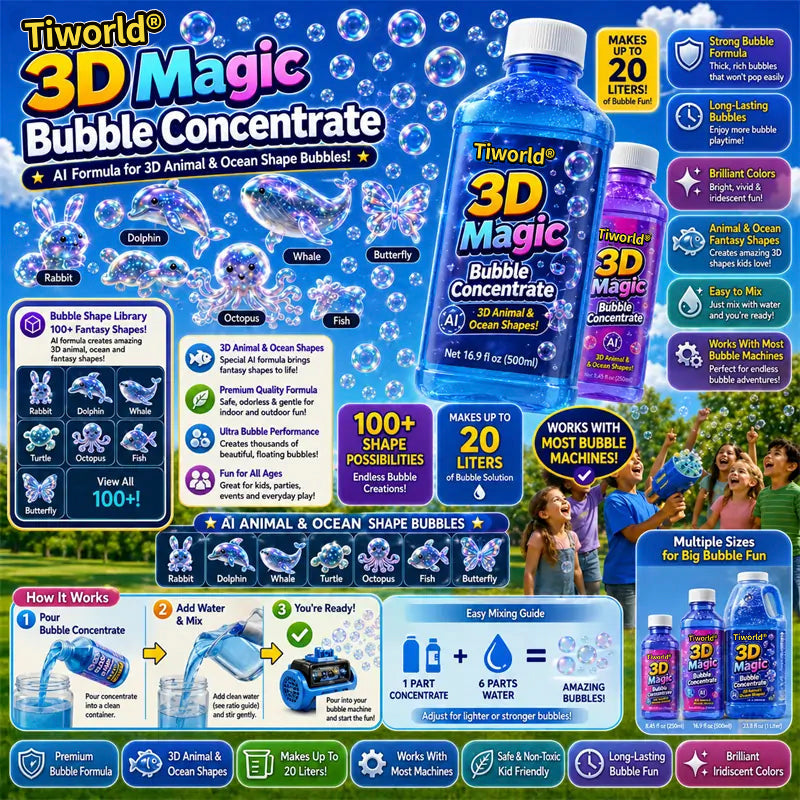 Tiword® ✨ Turn Ordinary Bubbles Into A 3D Fantasy World | 🐬🐯 Animal & Ocean Theme