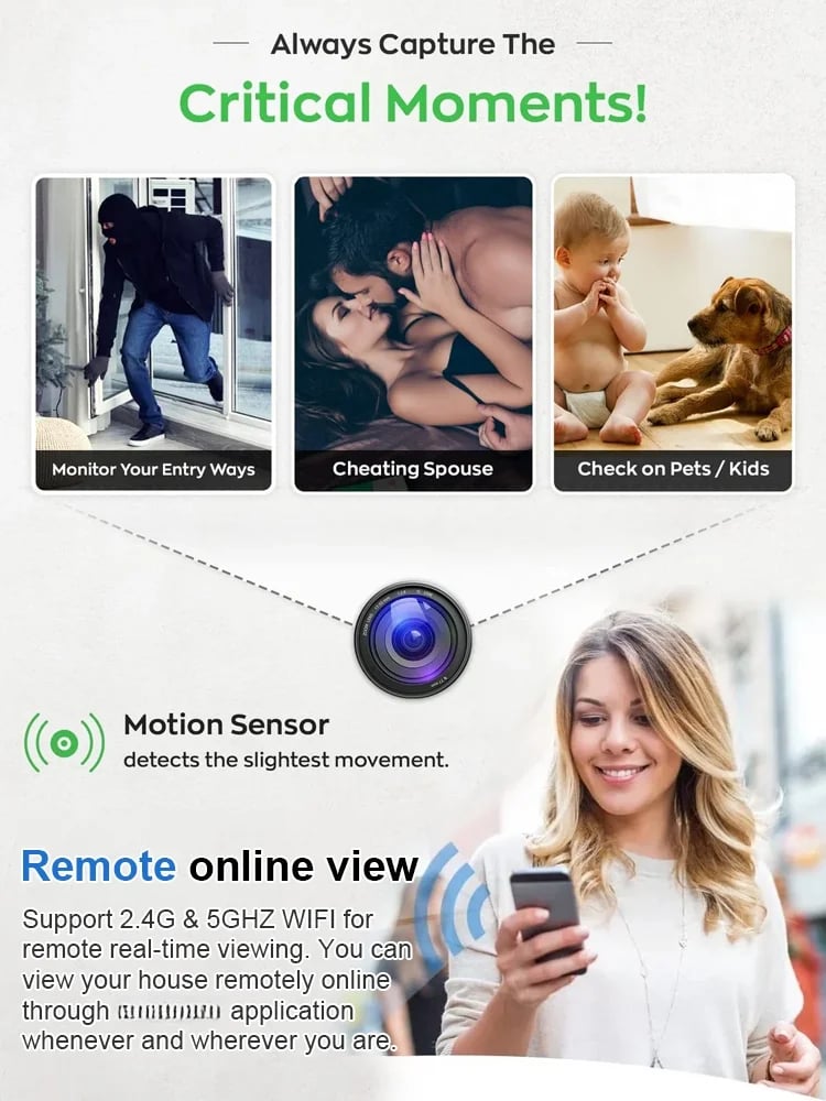 Compact Smart Home Camera 🔥 | Wireless Real-Time Monitoring System