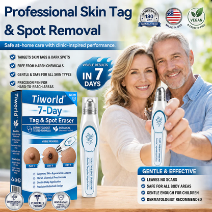 ⭐FDA Registered Facility | Tiworld® 7-Day Skin Tag & Spot Eraser Painless & Scar-Free Advanced Imperfection Removal Rollerball Pen