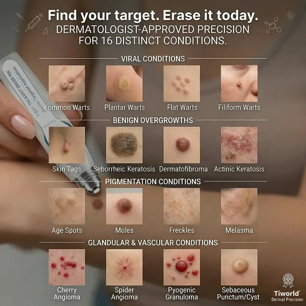 ⭐FDA Registered Facility | Tiworld® 7-Day Skin Tag & Spot Eraser Painless & Scar-Free Advanced Imperfection Removal Rollerball Pen